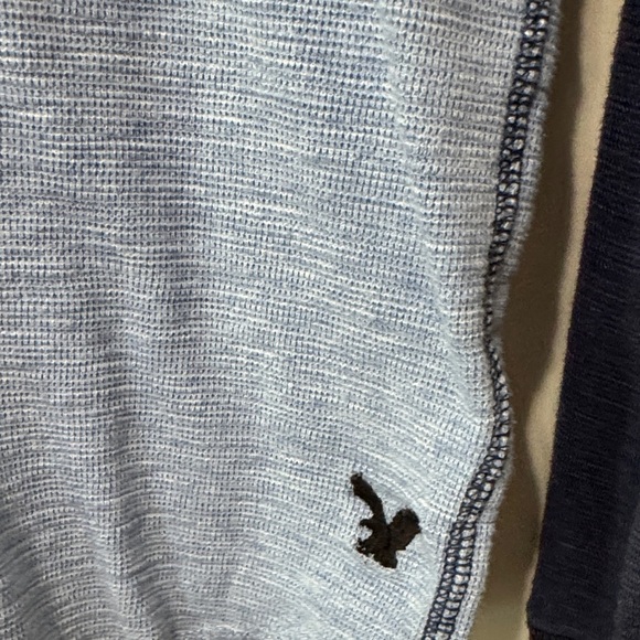 American Eagle Outfitters Blue Long Sleeve Thermal Tee Casual Comfort EUC❤️ - Picture 3 of 8
